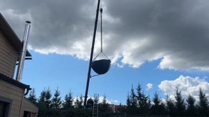 Установка банного чана пеллетного