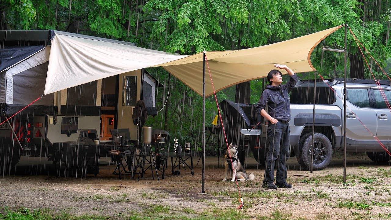 НОВЫЙ ГРУЗОВИК + АВТОМАТИЧЕСКИЙ КЕМПЕР С ПАЛАТКОЙ ☔ КЕМПИНГ ПОД СИЛЬНЫМ ДОЖДЕМ смотреть онлайн