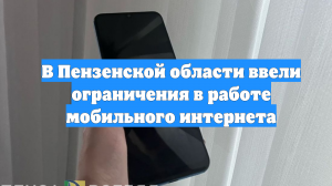 В Пензенской области ввели ограничения в работе мобильного интернета
