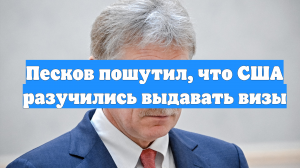 Песков пошутил, что США разучились выдавать визы