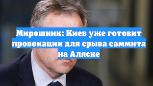 Мирошник: Киев уже готовит провокации для срыва саммита на Аляске