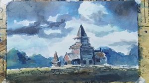 "Церковь Сергия Радонежского в Павлово-на-Неве". #art#painting#acrylpaint#живопись