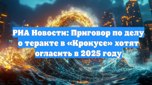 РИА Новости: Приговор по делу о теракте в «Крокусе» хотят огласить в 2025 году