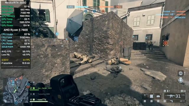 Battlefield 6 Beta | RTX 3050 - Тесты - DLSS 4 OFF/ON