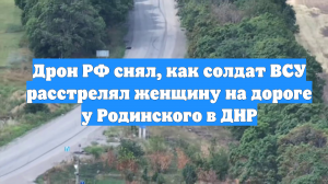 Дрон РФ снял, как солдат ВСУ расстрелял женщину на дороге у Родинского в ДНР