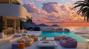 Вечерний Джаз и Закат у Бассейна | Музыка для Расслабления и Джаз на Фоне