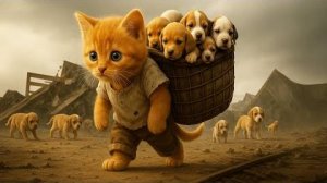 КОТЕНОК СПАСАЕТ БРОШЕННЫХ ЩЕНКОВ! Миллионы в слезах… Финал растопит ваше сердце!