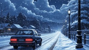 Снег летел в лобовое стекло.