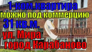 1-ком квартира (можно под коммерцию) на улице Мира в городе Карабаново, Александровский р-он