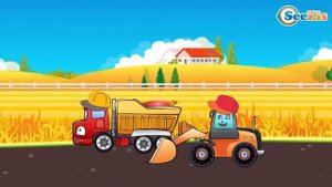 Мультфильмы для детей Экскаватор, Грузовик и Кран - Стройка Склада Мультики про машинки