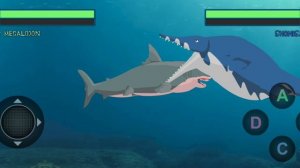 Обзор игры Megalodon fights Mosasaurus! Мегалодон против мозазавра.