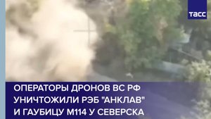 Операторы дронов ВС РФ уничтожили РЭБ "Анклав" и гаубицу M114 у Северска