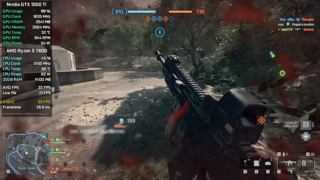 GTX 1050 Ti | FSR 3 OFF/ON - FPS | Тесты