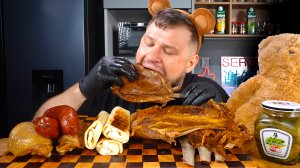 ВАРЕНЫЕ РЕБРА ЯГНЕНКА, КОЛБАСА, СЫРНЫЕ РУЛЕТЫ. ASMR MUKBANG, АСМР МУКБАНГ, 먹방, 大食い, たべる, 谢尔盖