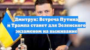 Дмитрук: Встреча Путина и Трампа станет для Зеленского экзаменом на выживание