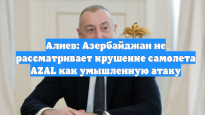 Алиев: Азербайджан не рассматривает крушение самолета AZAL как умышленную атаку