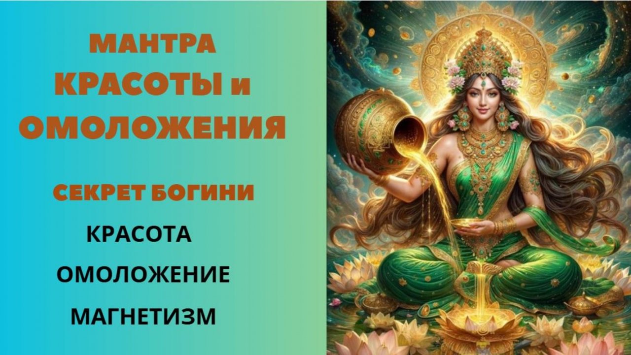 Мантра КРАСОТЫ и ОМОЛОЖЕНИЯ. Секрект Богини Красота Омоложение Магнетизм.