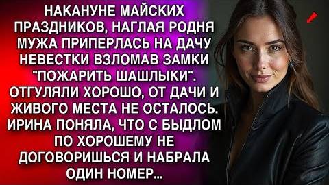 НА МАЙСКИЕ ПРАЗДНИКИ, НАГЛАЯ РОДНЯ МУЖА ПРИПЕРЛАСЬ НА ДАЧУ НЕВЕСТКИ ВЗЛОМАВ ЗАМКИ "ПОЖАРИТЬ ШАШЛЫКИ
