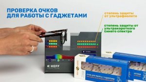 Проверка компьютерных очков Happy Look на защиту от вредного синего света.
