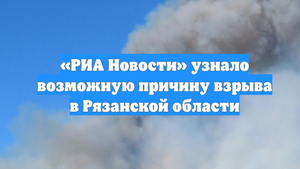 «РИА Новости» узнало возможную причину взрыва в Рязанской области