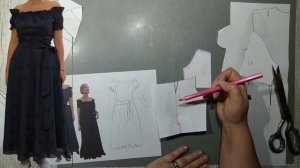 Моделирование. Верхняя часть платья, открытая, на резинке. Выкройка № 1651.