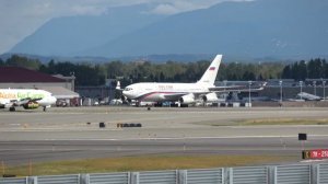 Плавная посадка российского правительственного самолёта Ил-96 в Аляске. Встреча Путина и Трампа