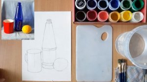 Урок - живопись гуашью для поступающих в художественную школу 1 часть