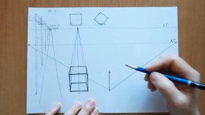 Рисунок. Построение перспективы куба
