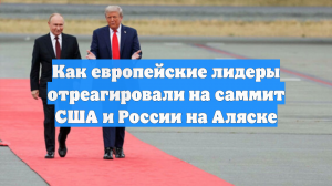Как европейские лидеры отреагировали на саммит США и России на Аляске