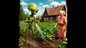 Пришельцы в гостях у бабушки. Вот они совсем не злые. Мнение ии