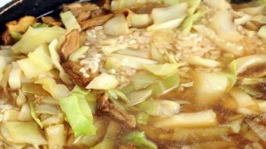 Грибная солянка с рисом и капустой