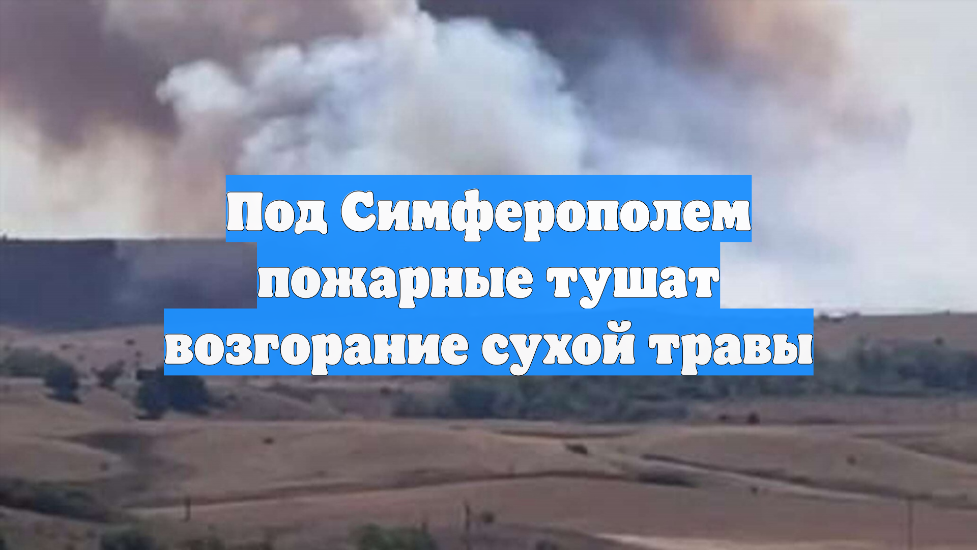 Под Симферополем пожарные тушат возгорание сухой травы