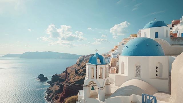Mediterranean Ambient Soundscape ｜ Calm & Relaxing Santorini Meditation