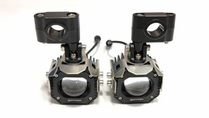 Мото туманки 60W - М50- Ближний (Желтый) / Дальний (Белый) с ровной СТГ, стробоскоп (2 шт)