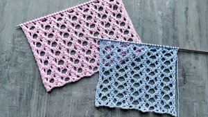 Симпатичный ажурный узор спицами 💥 Сетка для палантина, джемпера