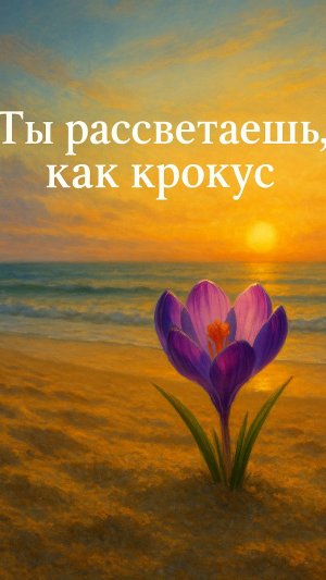 «Ты расцветаешь, как крокус»