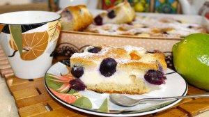 Летний пирог с творогом и фруктами