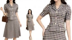 Простая выкройка для пиджака и юбки с английским воротником . Размеры M-XXL