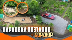 Парковка 40 м² «под ключ»: геотекстиль 200, песок фр.3, щебень 20/40