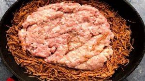 Жареная вермишель с мясом