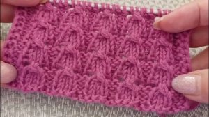 Узор _Колокольчики_ спицами поворотными и круговыми рядами.