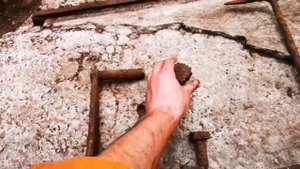 Форт ИНО. Башенная батарея №13. (Работы по расчистке брусчатки левофланговой узкоколейки).