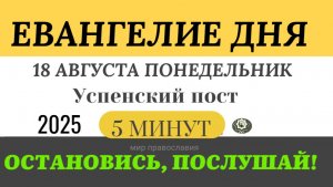 18 августа понедельник Евангелие дня 2025 с толкованием #евангелие (5 минут)