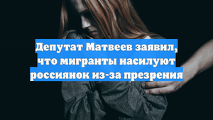 Депутат Матвеев заявил, что мигранты насилуют россиянок из-за презрения