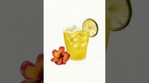 Коллекция ярких акварельных коктейлей - желтый🍋