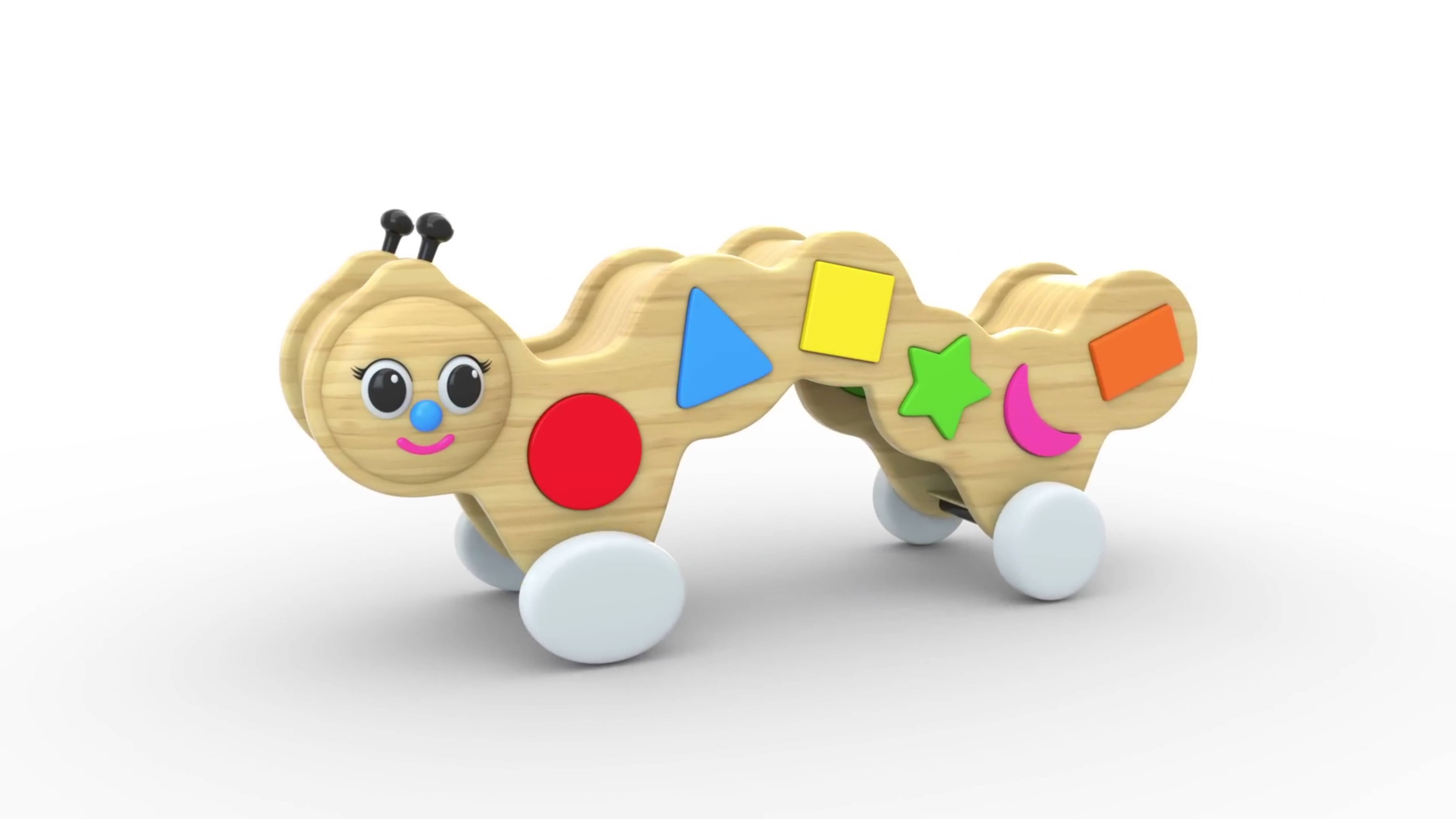 Учим формы Цветная Гусеница  Мультики для детей