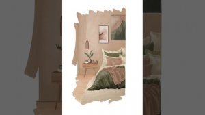 интерьер спальни в теплых тонах