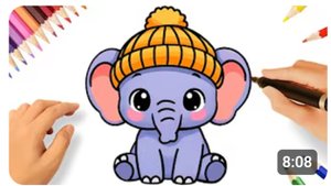 КАК ЛЕГКО НАРИСОВАТЬ КАВАИЙНОГО СЛОНА 🐘💖