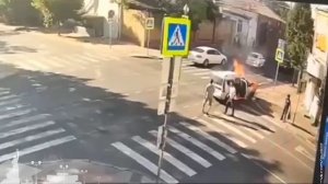 Водитель сгорел в результате ДТП в центре Краснодара.