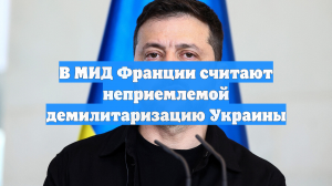 В МИД Франции считают неприемлемой демилитаризацию Украины